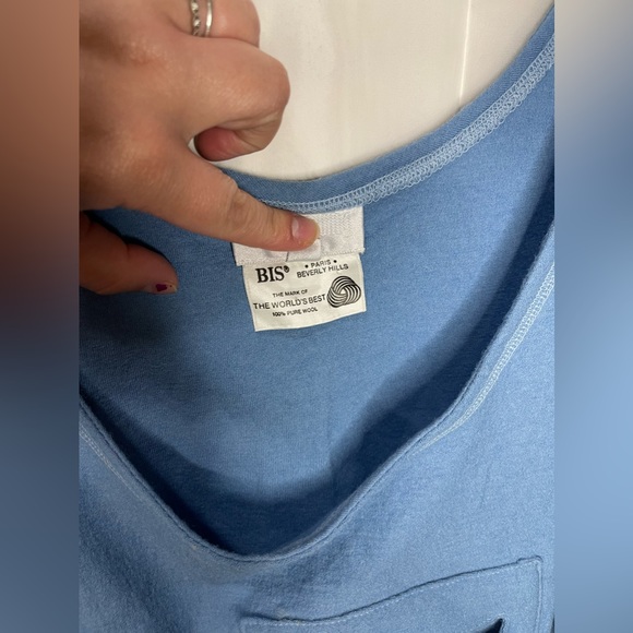 vtg Gene Ewing BIS blue sleeveless top from - Picture 4 of 5